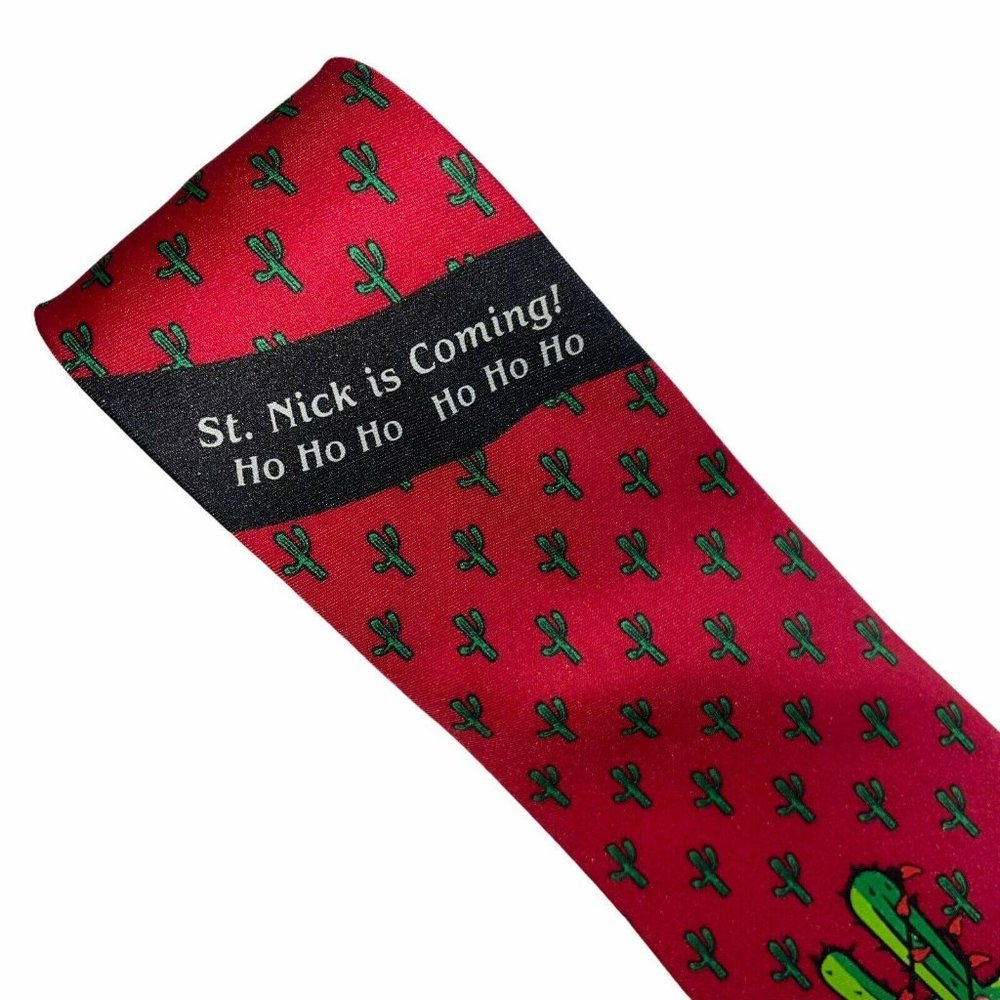 317 Saguaro Cactus St Nick Pointed Classic Necktie - Picture 3 of 11